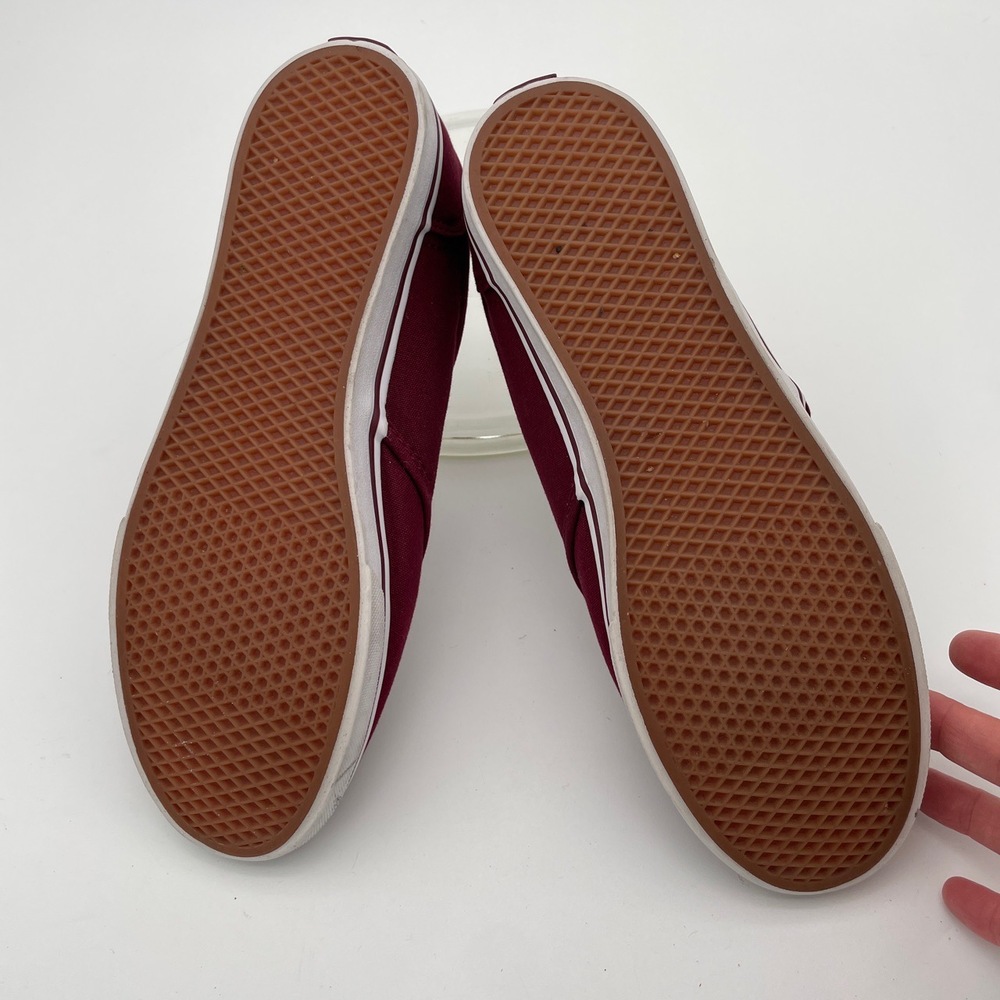 Vans TB4R Burgundy Canvas Low-Top Sneakers White Laces‎ Size Women 10 - Picture 6 of 11